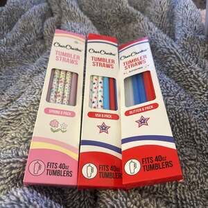 CharCharms 3Pack Glitter 40oz Tumbler Straws